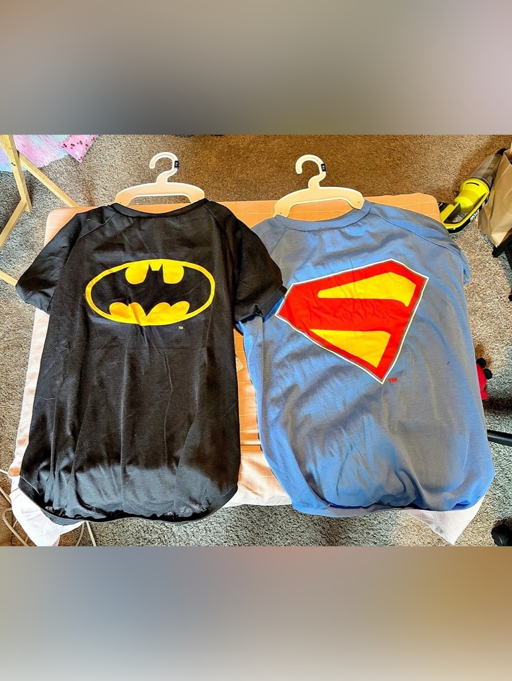 Xl Superman and Batman dog shirt